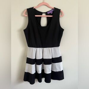 Jolie Black and White Fit and Flare Cocktail Dress